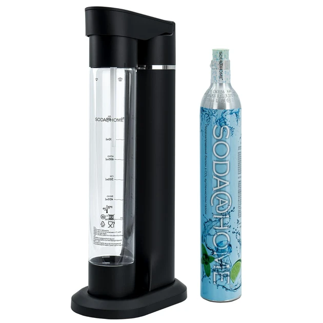 Сифон для газування води та напоїв SODA@HOME MERCURIUS Black з балоном СО2
