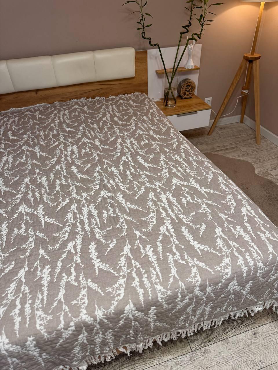 Плед мусліновий бавовняний 200х230 см Кавовий (Д-muslin-2025-004-02) - фото 1 Плед мусліновий бавовняний 200х230 см Кавовий (Д-muslin-2025-004-02) - фото 1