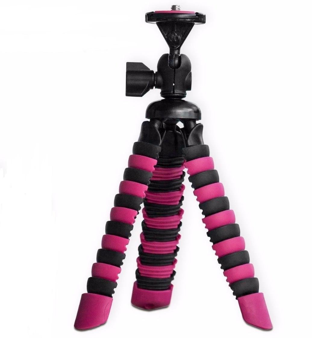 Штатив для смартфона Alitek Flexible H19 з тримачем для GoPro камери Black/Pink