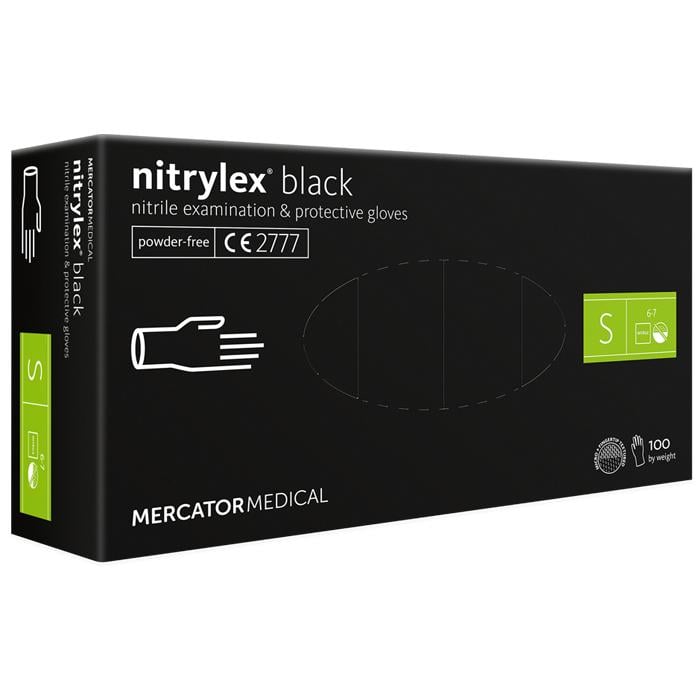 Перчатки нитриловые Mercator Nitrylex S 100 шт. Black