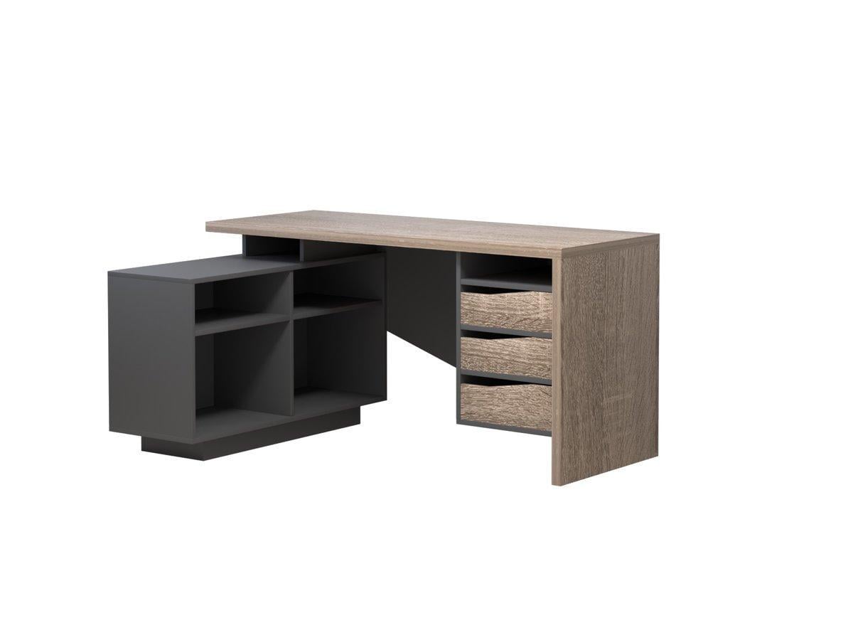 Компьютерный стол MebelBe CONNECT 3 L 1575х786 мм Дуб Сонома трюфель/Антрацит