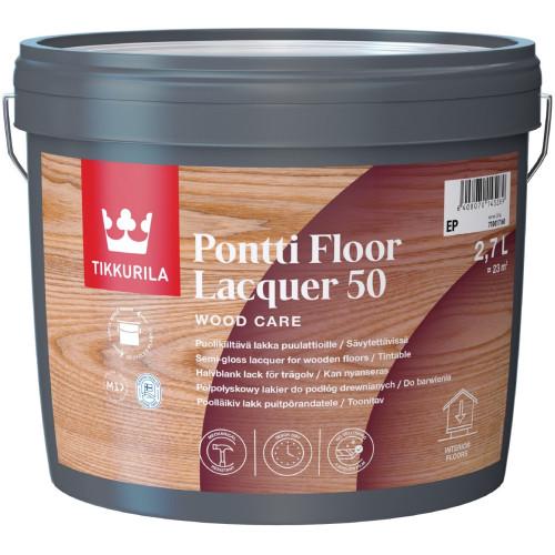 Лак напольный TIKKURILA Pontti Floor 50 полуглянцевый 2,7 л Лак напольный TIKKURILA Pontti Floor 50 полуглянцевый 2,7 л
