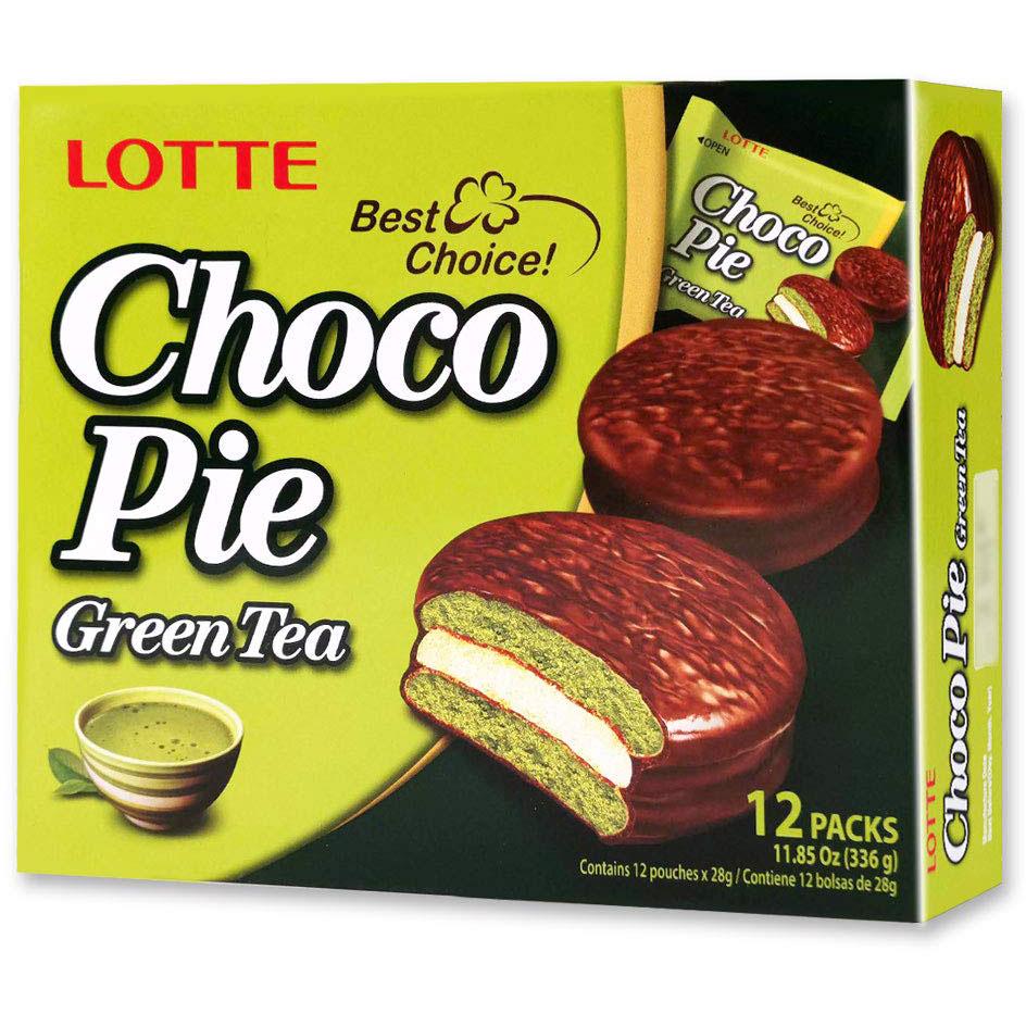 Тістечко шоколадне Lotte Choco Pie Зелений чай 336 г (19567904)