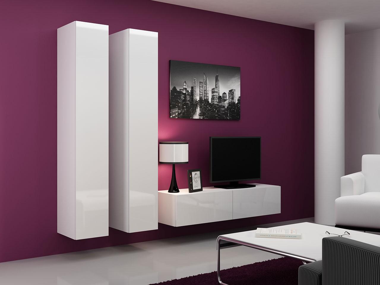 Стенка в гостиную комплект Сama Vigo 9 из ламинированной ДСП Белый (21483) - фото 3