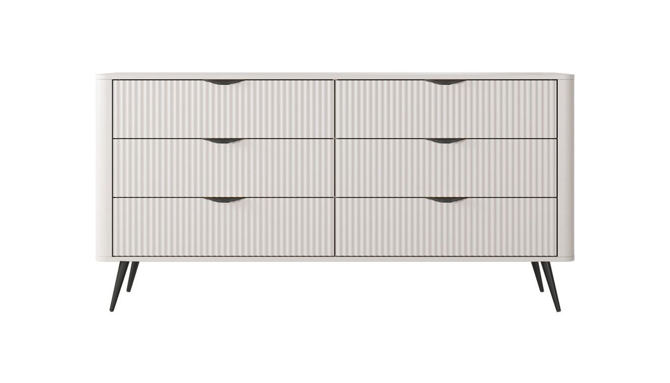 Комод Perfect Home Lante 6S/163 з 6 шухлядами і чорними ніжками Бежевий (PFH-091174) - фото 4 Комод Perfect Home Lante 6S/163 з 6 шухлядами і чорними ніжками Бежевий (PFH-091174) - фото 4