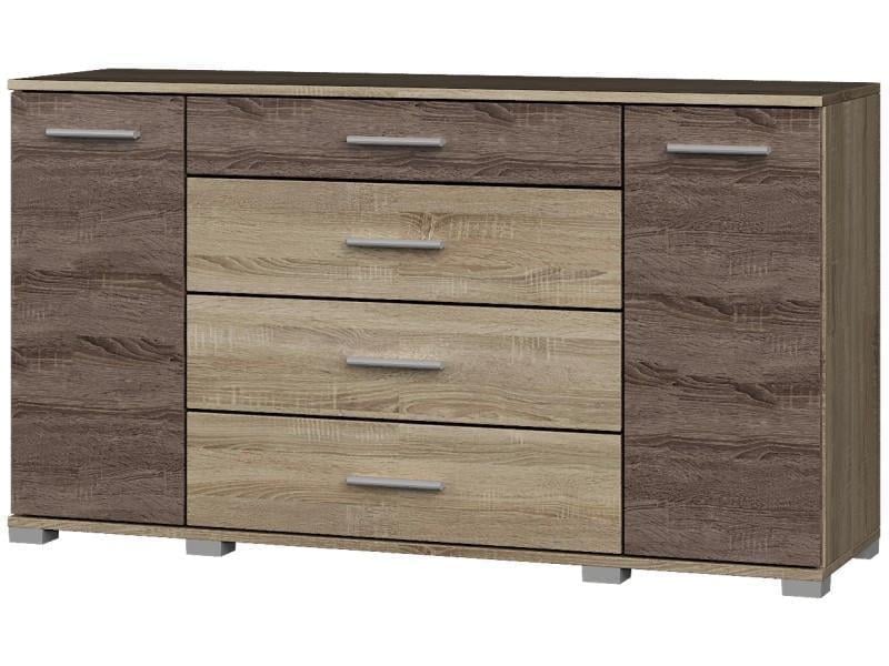 Комод Эверест Бриз К-6 1300х380х730 мм Дуб сонома/Трюфель (ЕВ20022)