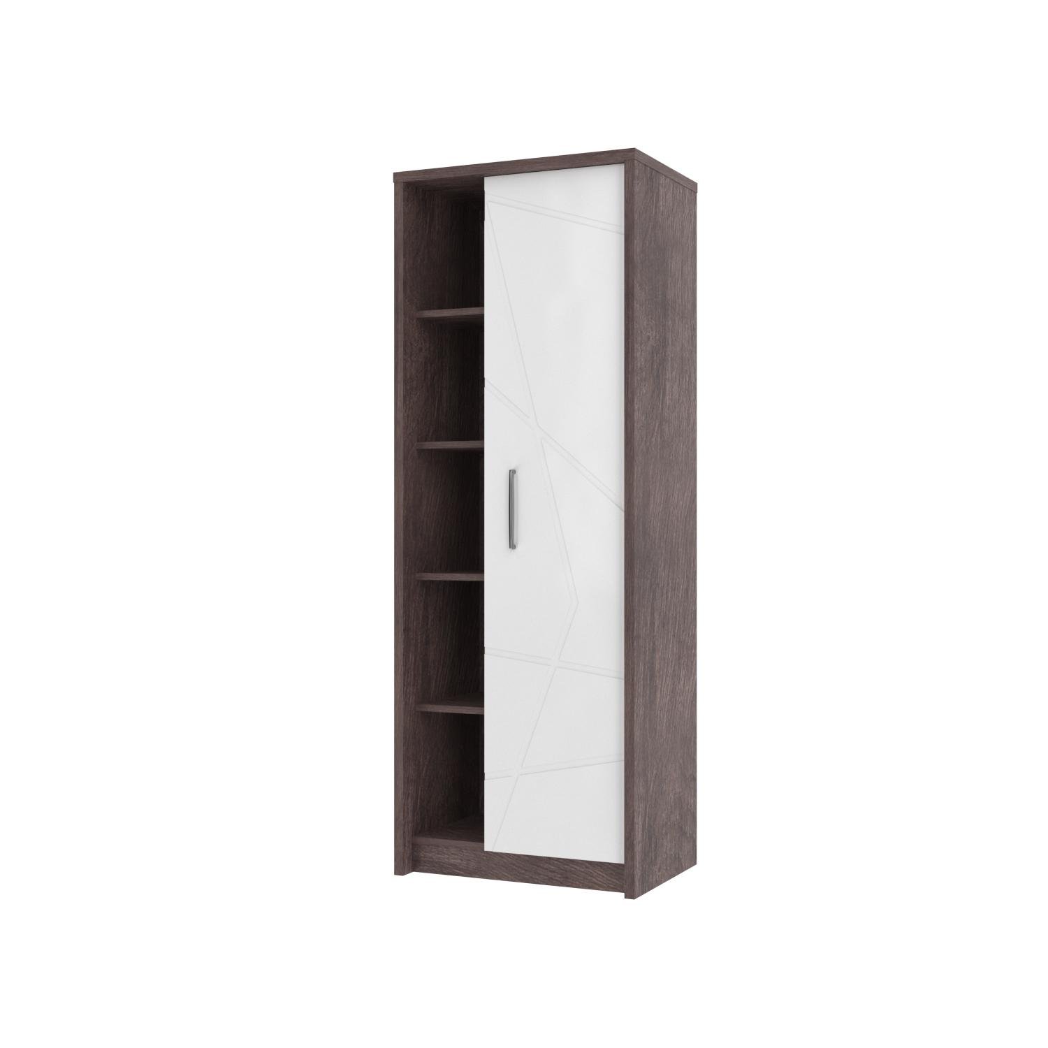 Пенал Intarsio Virgo F 190х70 см Дуб ансберг темный/Белый металлик