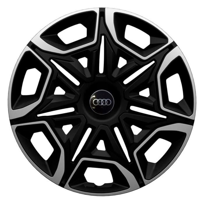 Ковпаки для коліс 4 Racing Varido R14 з логотипом Audi 4 шт. Silver/Black