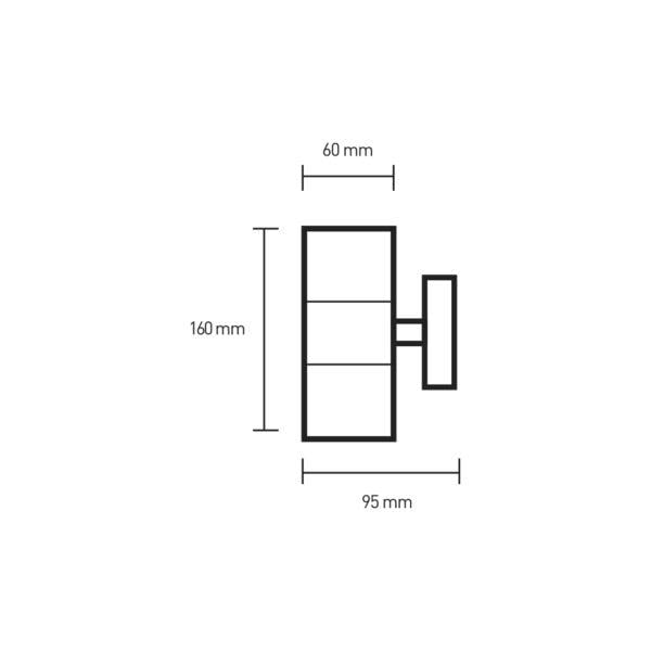 Светильник уличный настенный Eurolamp для ламп LED 2xGU10 Черный (26137699) - фото 3