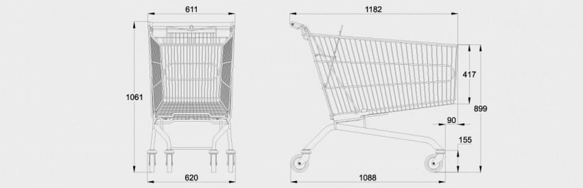 Тележка закупочная Marsanz 240 Tubular Ath Travelator 1182x620x1061 мм (CATCP24008) - фото 4