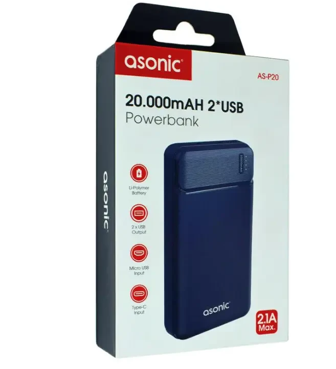 Повербанк Asonic AS-P20 20000 mAh (MS-12499) - фото 3