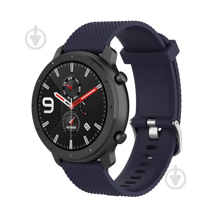Ремешок силиконовый 20мм для Amazfit BIP | Bip Lite | Bip U / Pro/ Mini | GTS | GTS 2 (E) | GTR 42 BeWatch GT Темно-синий (1011489)