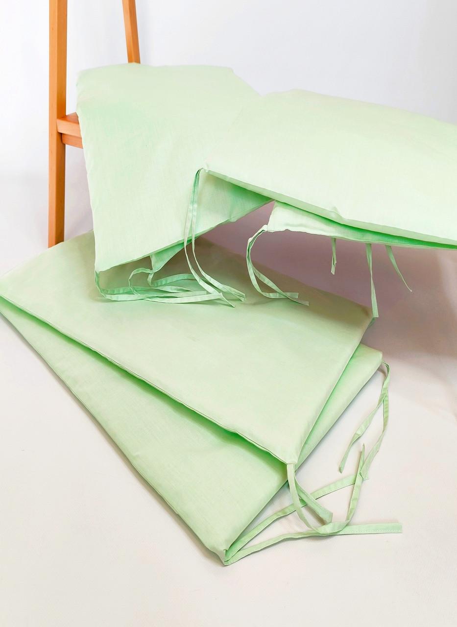 Бортики защита в детскую кровать Penetka бязь 120x40/60x40 см Салатовый (6500.120.40.96)