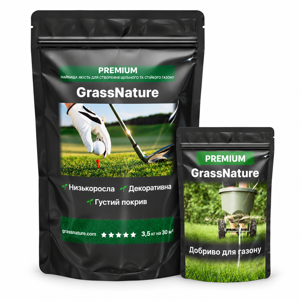 Комплект для газона GrassNature травосмесь газонная Premium и удобрение 3,5 кг/100 м2 (38470590)