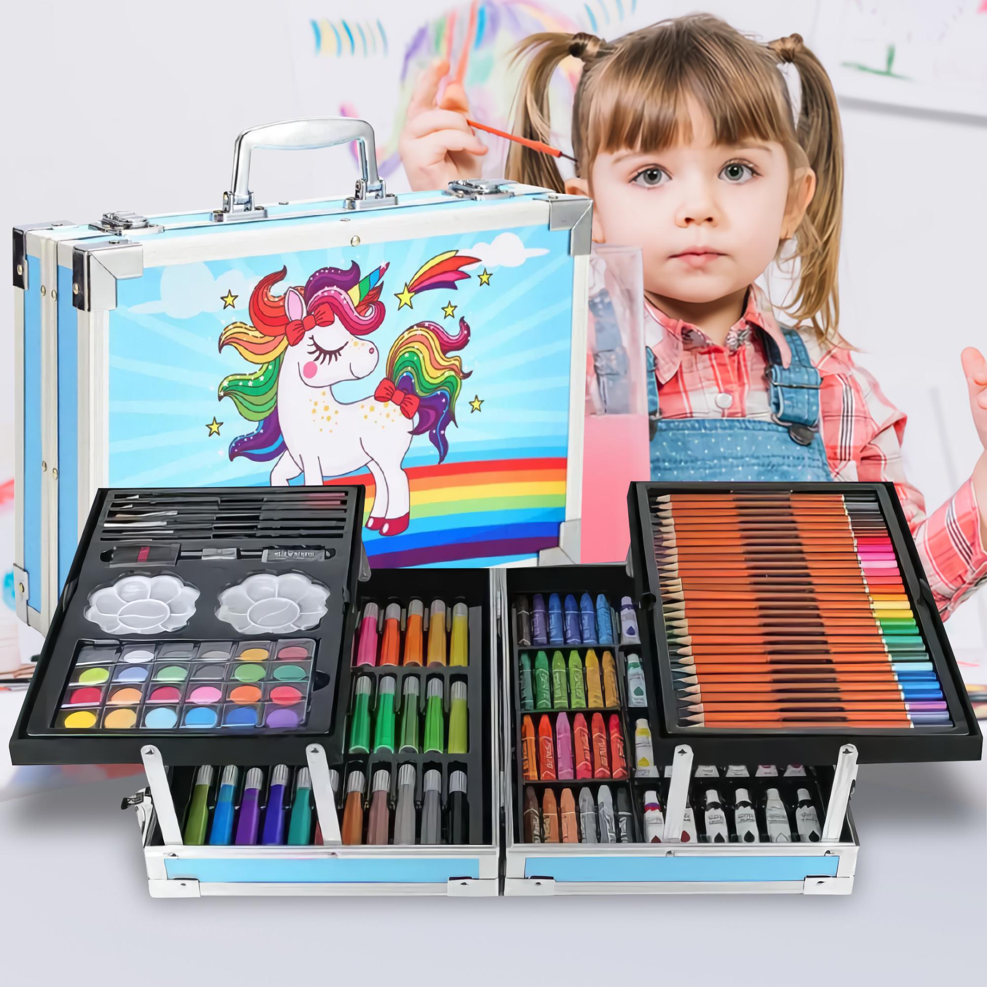 Набір для малювання та творчості в кейсі Єдиноріг 145 пр. Блакитний - фото 3 Набір для малювання та творчості в кейсі Єдиноріг 145 пр. Блакитний - фото 3