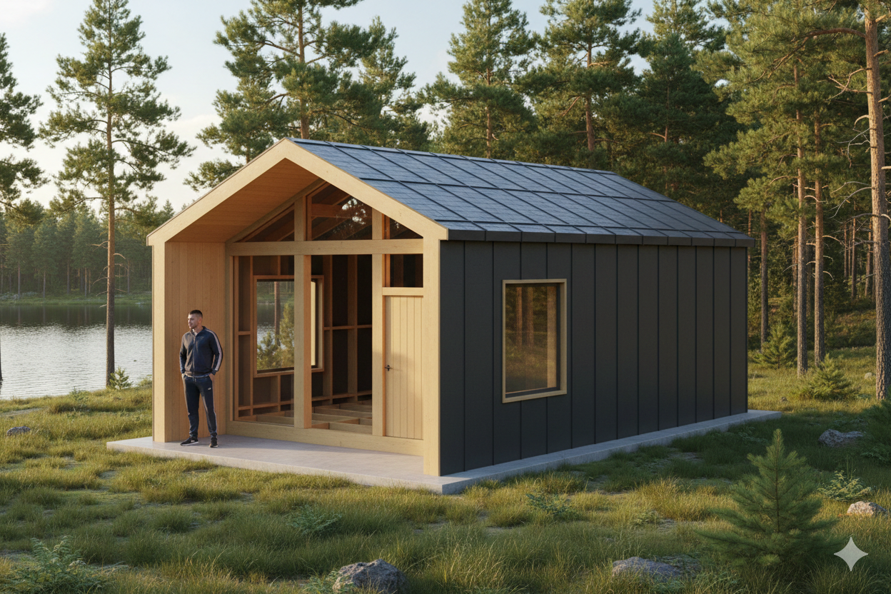 Каркас будинку типу барнхаус з плити OSB 4000x7022x3010 мм