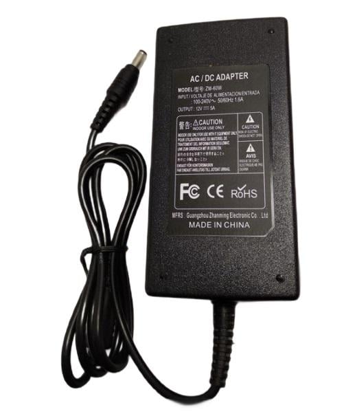 Зарядка МЗП для ноутбуків 12V/5A 60W роз'єм 5,5x2,5 мм Black (000022303)