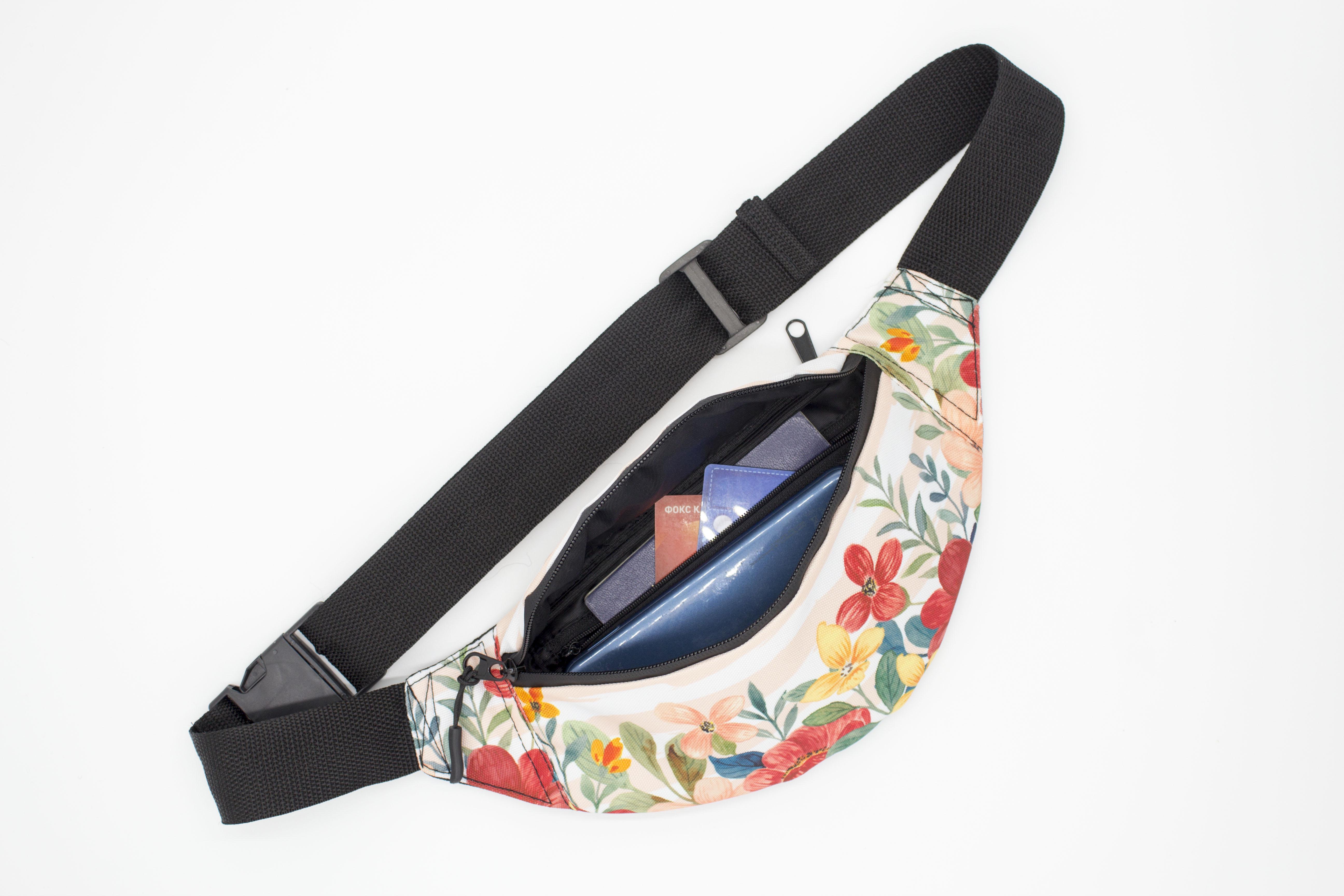 Сумка бананка Квіти пастель (BK-003) - фото 7 Сумка бананка Квіти пастель (BK-003) - фото 7