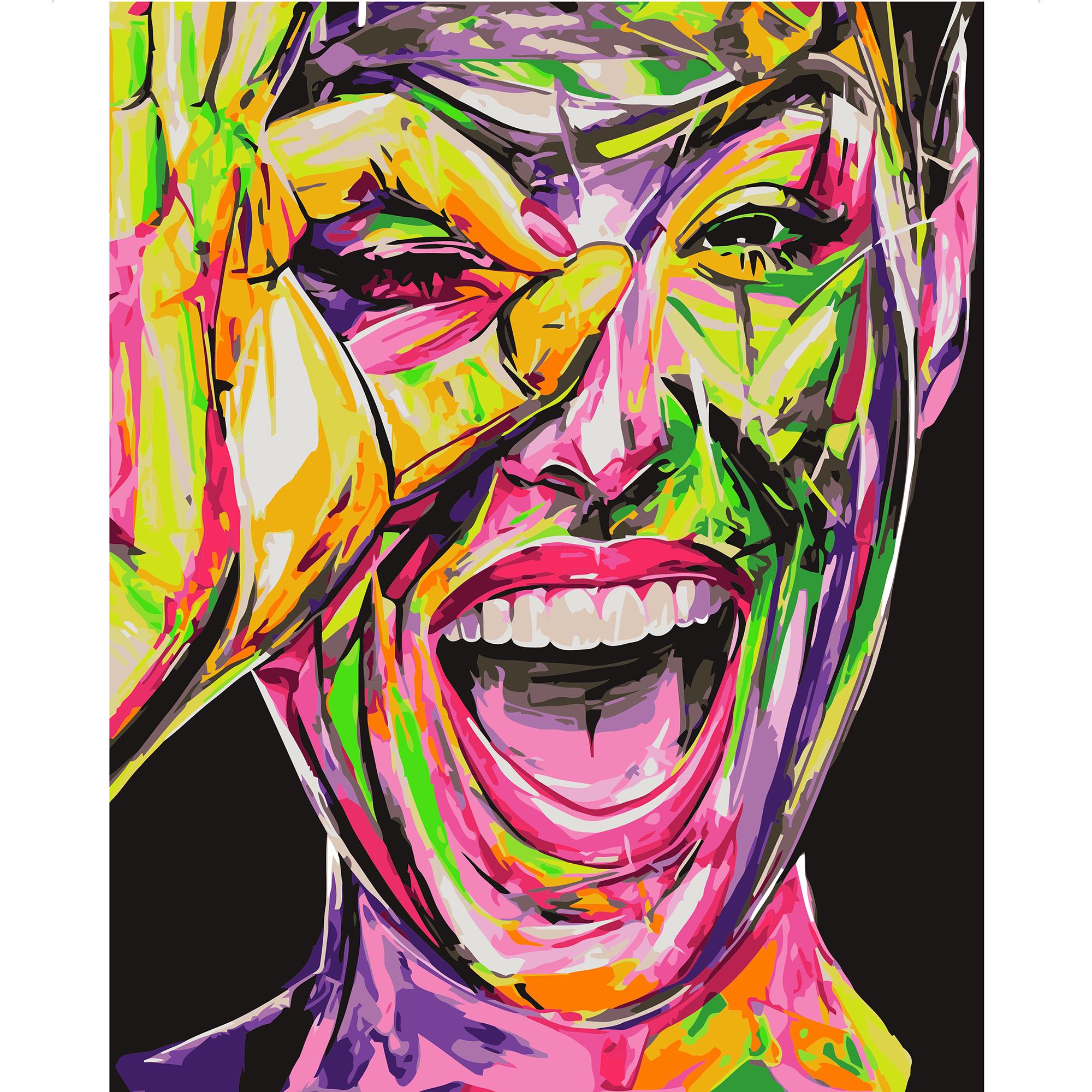 Картина по номерам Strateg Премиум Яркий взгляд с лаком 40х50 см (VA-1440)