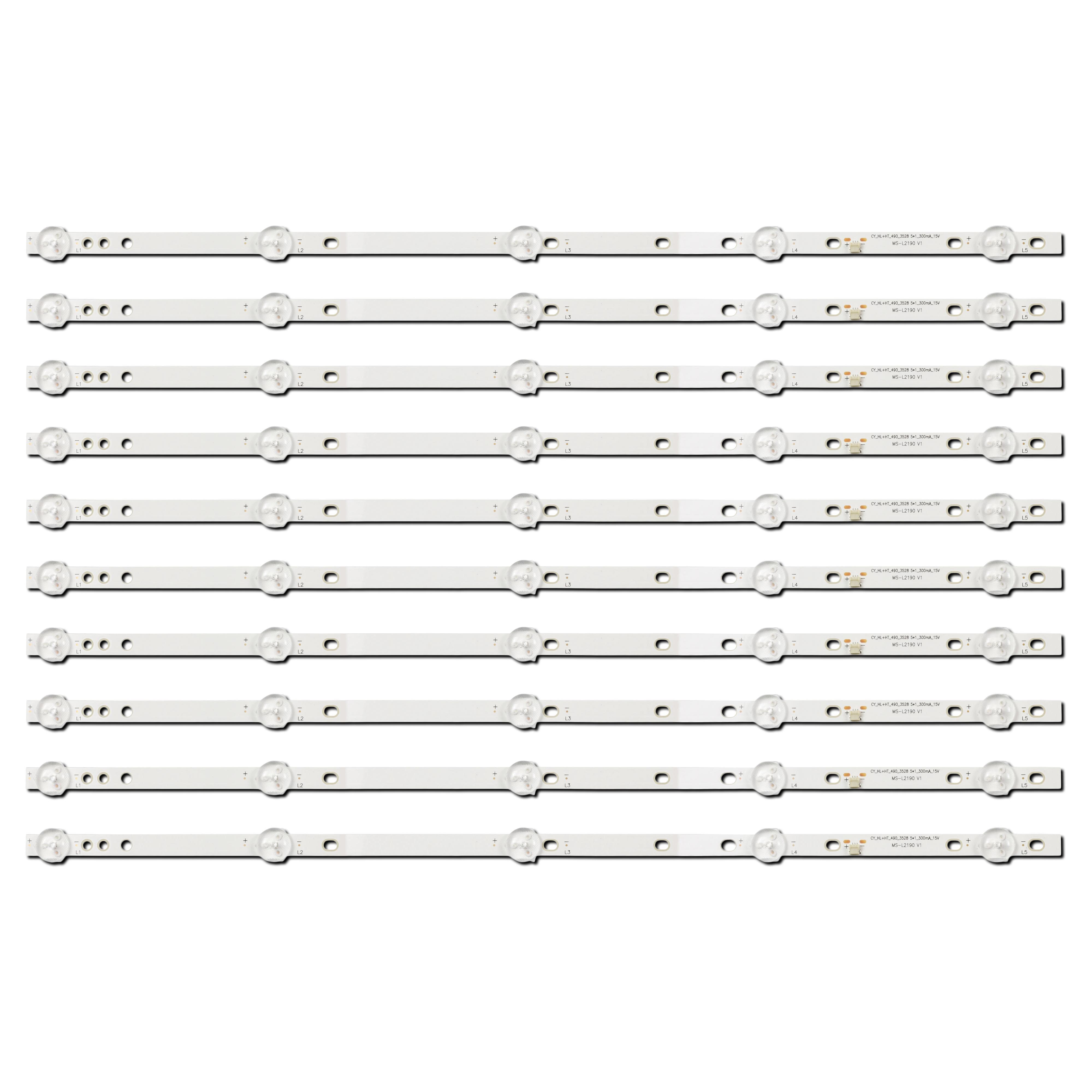 Комплект LED подсветки для TV MS-L2190 V1 CY_HL+HT_490_3528 5X1_300mA_15V CY_HL+HT_49D_3528 LA021 49-50" 10 шт. (ART-14922)