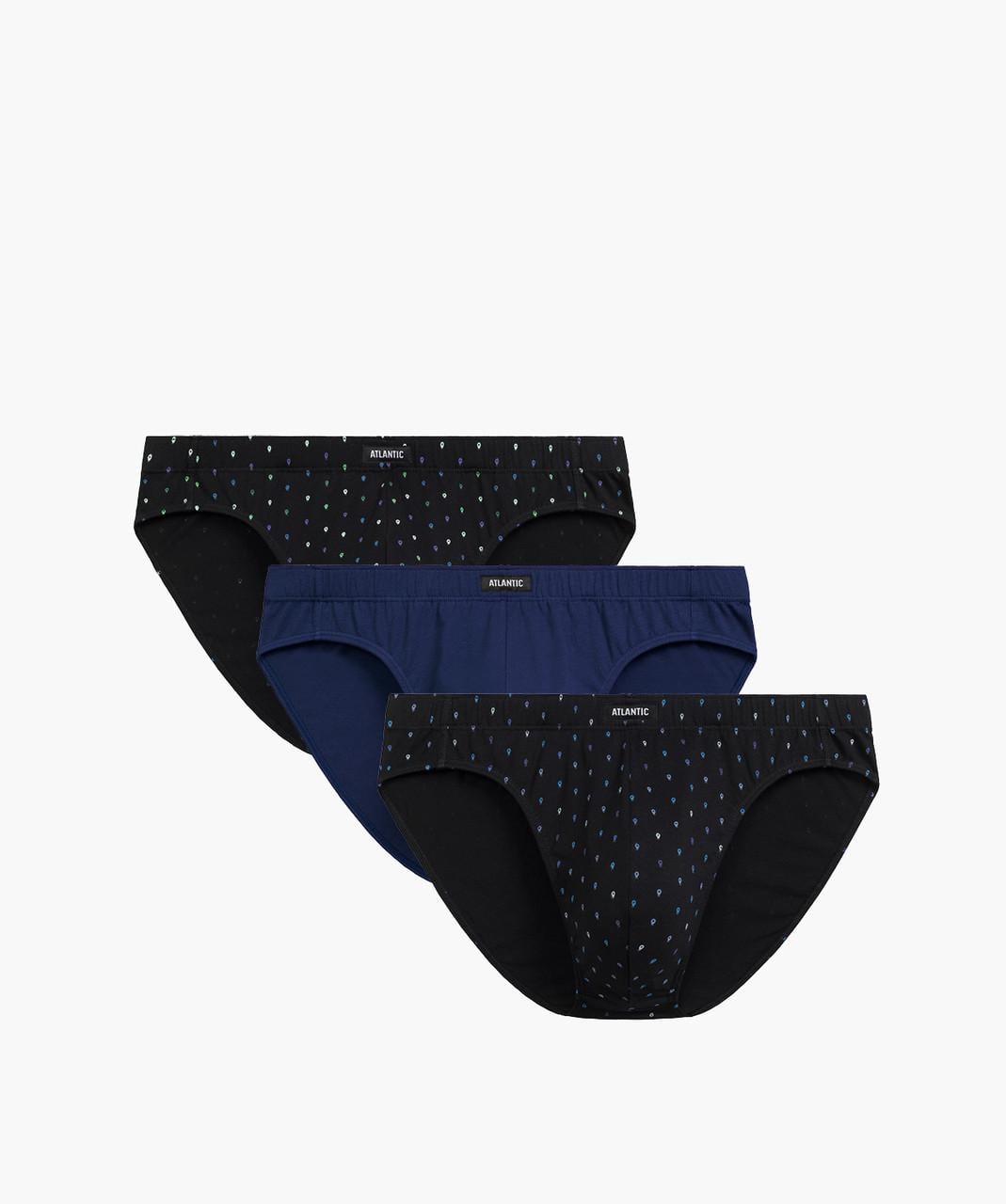 Трусы-брифы мужские Atlantic 3MP-204 спортивного кроя с низкой посадкой 3 шт. XXL Черный/Голубой (2785676780) Трусы-брифы мужские Atlantic 3MP-204 спортивного кроя с низкой посадкой 3 шт. XXL Черный/Голубой (2785676780)