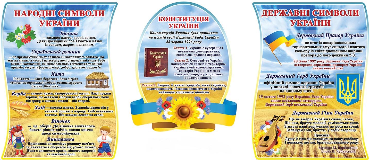 Стенд Государственные и народные символы Украины (13731029)