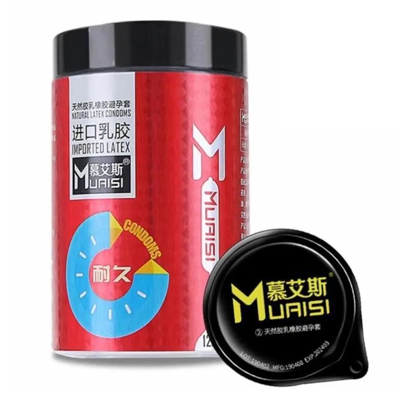 Презервативы Muaisi ребристые банка 12 шт. Красный Презервативы Muaisi ребристые банка 12 шт. Красный