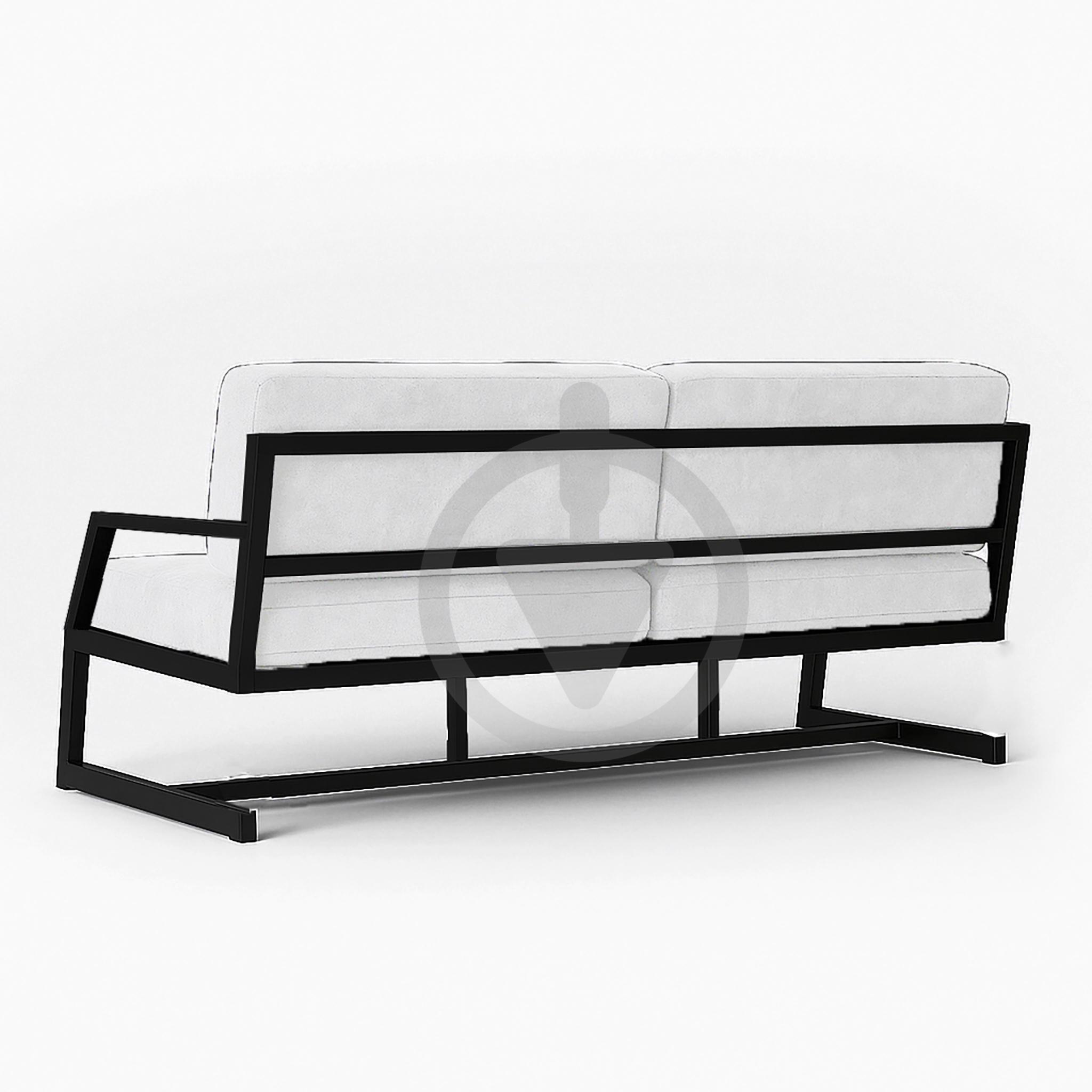 Диван металлический AVVS Атлас с подлокотниками лофт велюр 126 см Белый - фото 3 Диван металлический AVVS Атлас с подлокотниками лофт велюр 126 см Белый - фото 3