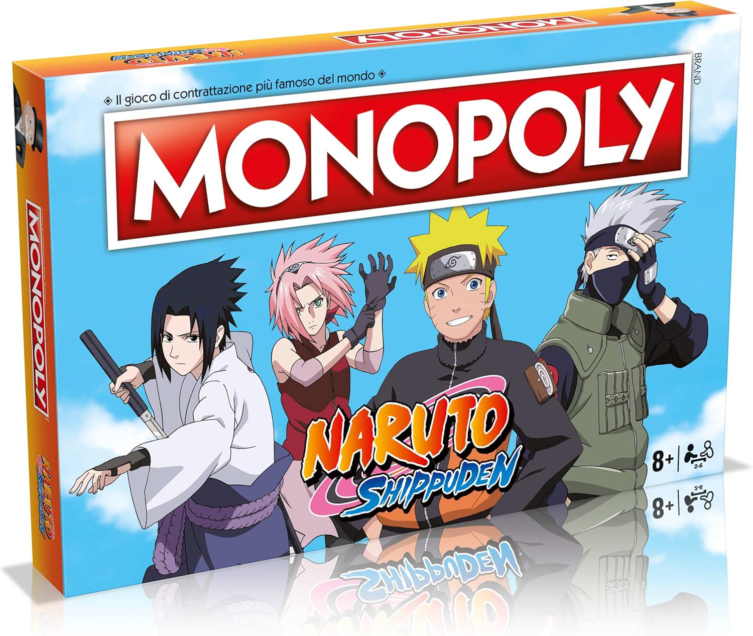 Настольная игра Монополия Наруто Ураганные хроники Hasbro Naruto Shippuden на итальянском языке 2-6 игроков от 8 лет (SKU-328)
