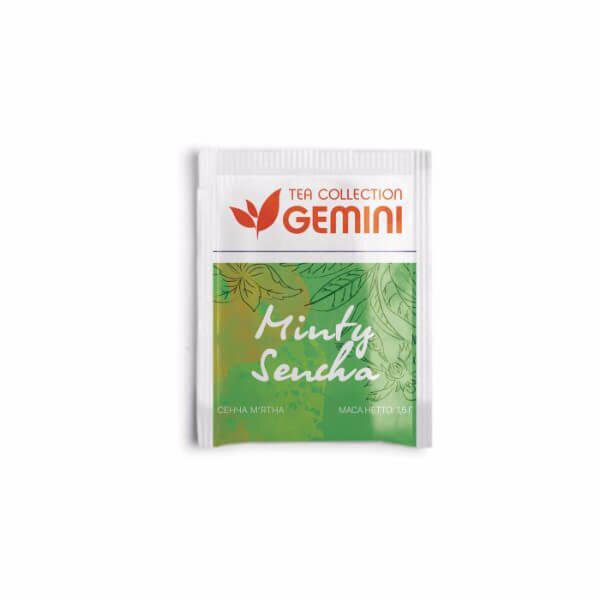 Чай Gemini в пакетиках Minty Sencha Сенча м’ятна 50 шт. (304)