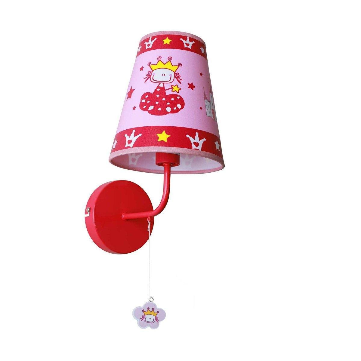 Бра настенная Sirius с веревочным выключателем под лампу Е14 Розовый (MB11020-1C)