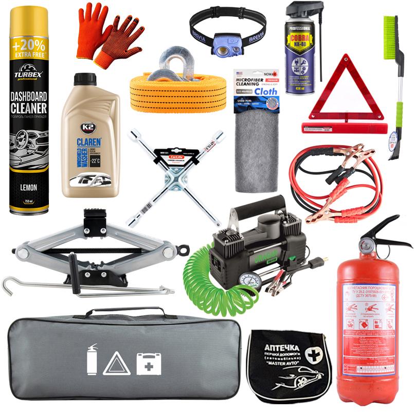 Набор для техпомощи с компрессором Huragan и фонарем 16 ед. (na_164)
