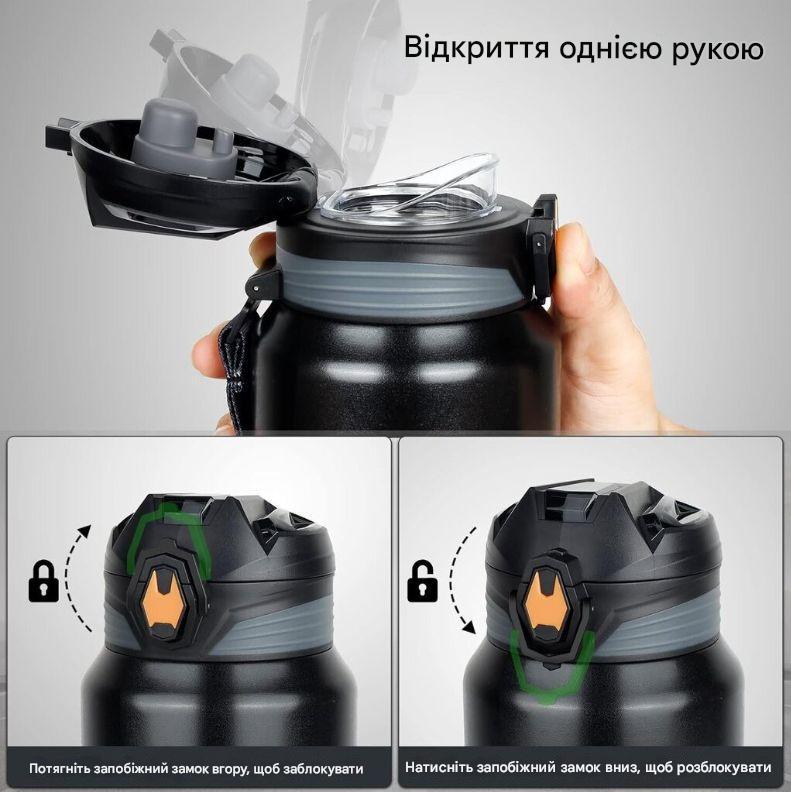 Термос із нержавіючої сталі KANGZYUAN з подвійною стінкою вакуумний 700 мл градієнт Чорний (2456514563) - фото 8 Термос із нержавіючої сталі KANGZYUAN з подвійною стінкою вакуумний 700 мл градієнт Чорний (2456514563) - фото 8