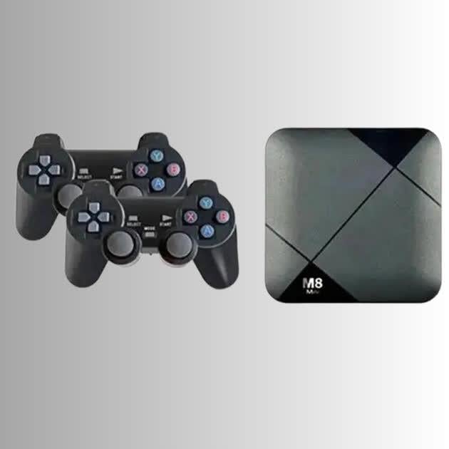 Ігрова приставка M8 mini 4K до Android телевізора з вбудованим емулятором ретро ігор та джойстиками (28810688) - фото 3