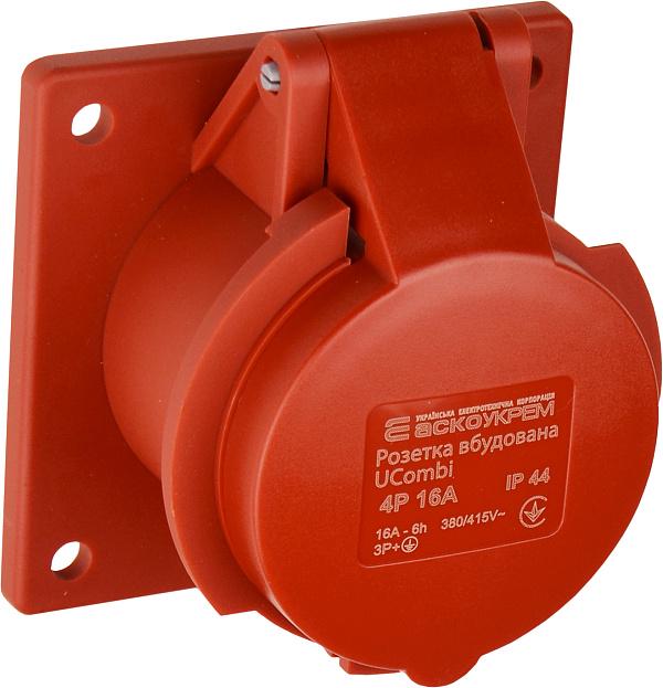 Силова розетка АСКО-УКРЕМ UCombi 3P+PE 16А 415 В вбудована IP44 поліамід Червоний (A0080010160)