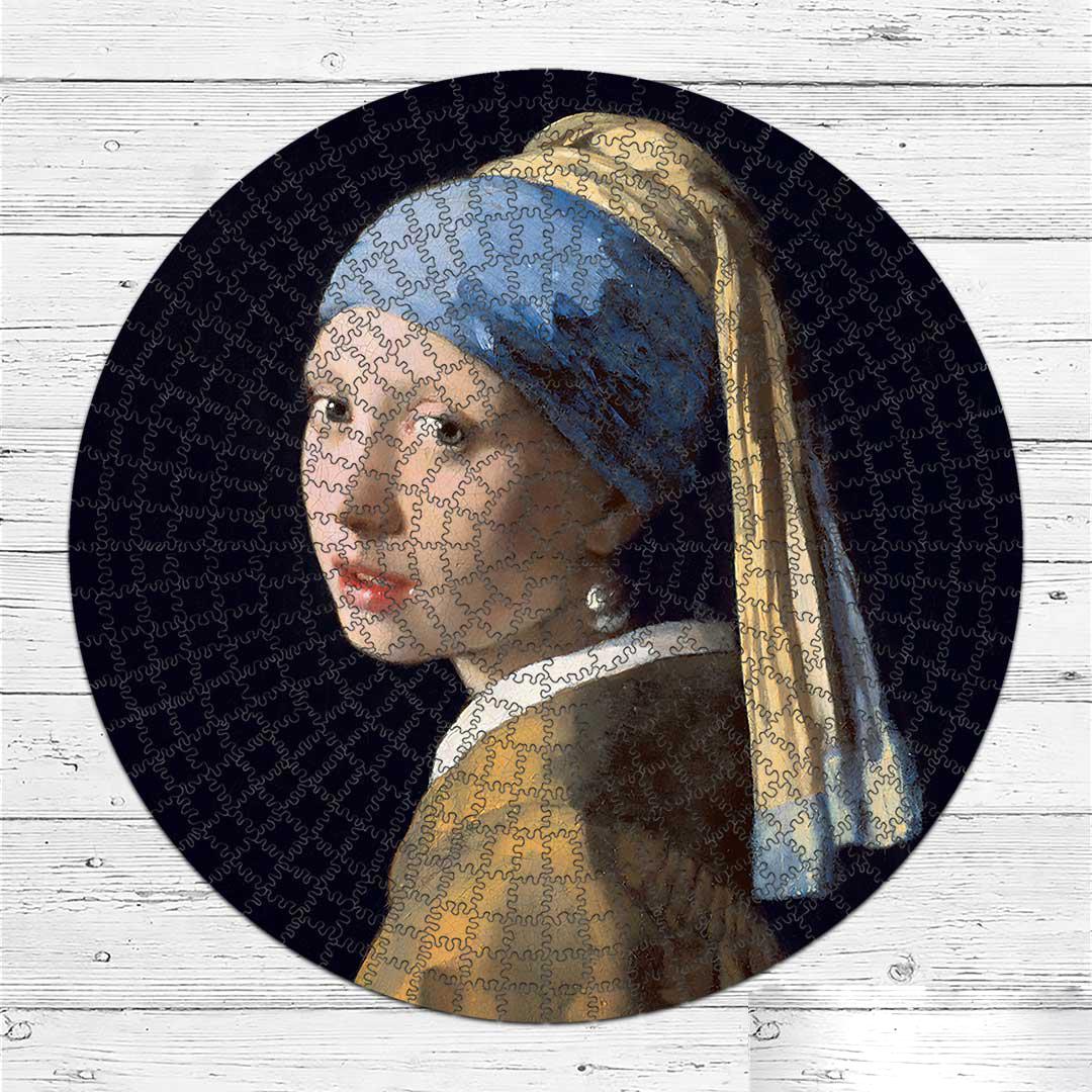 Деревянный пазл Девушка с жемчужной сережкой 50х50 см в подарочной деревянной коробке (ww-PZL30004-L-box)