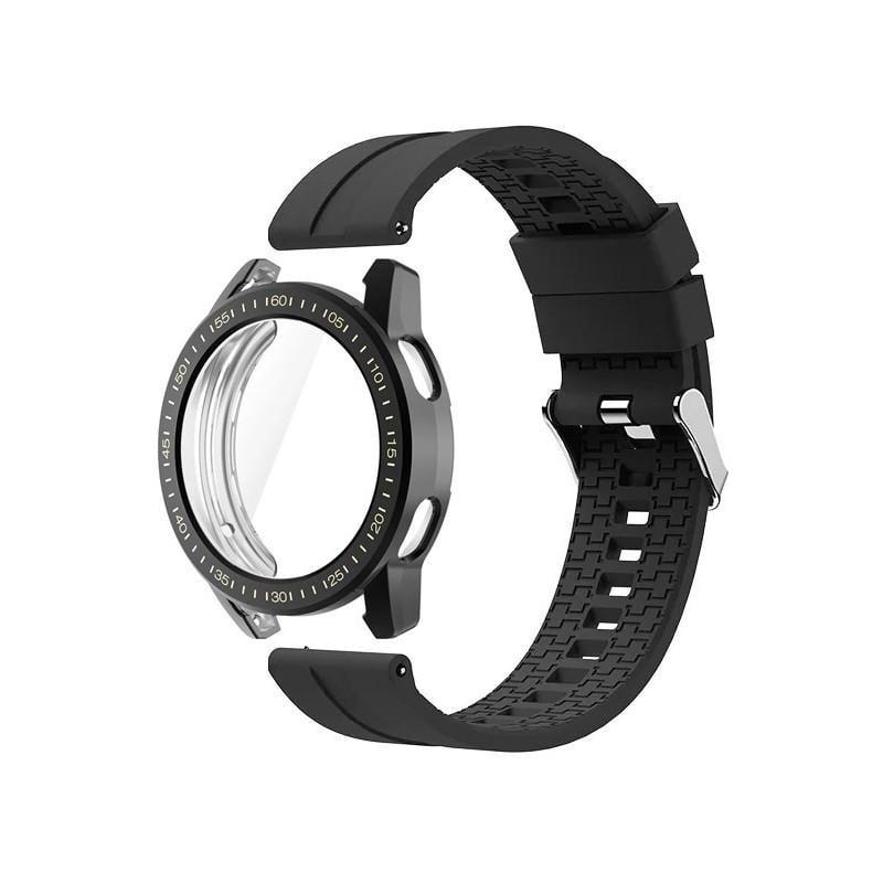 Комплект для часов Xiaomi Watch S3 защитный чехол и силиконовый ремешок 22 мм Черный (2216125548)