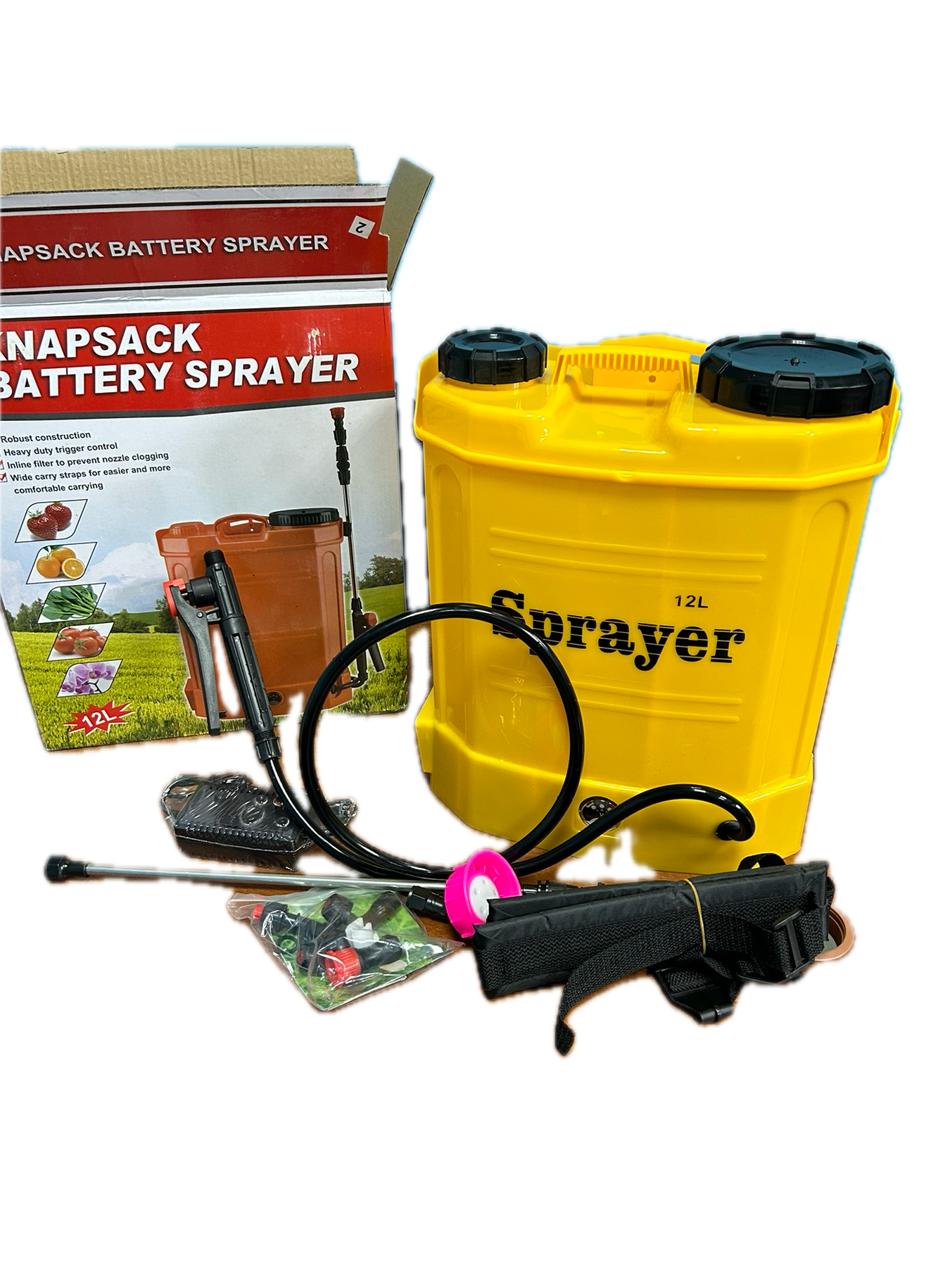 Опрыскиватель ранцовый аккумуляторный 8 Ач 12 л (45-596)