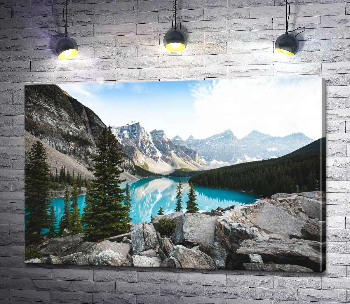 Картина ArtPoster Вид на озеро Морейн (Moraine Lake) со скалистой вершины 130x87 см Модуль №1 (000922) Картина ArtPoster Вид на озеро Морейн (Moraine Lake) со скалистой вершины 130x87 см Модуль №1 (000922)