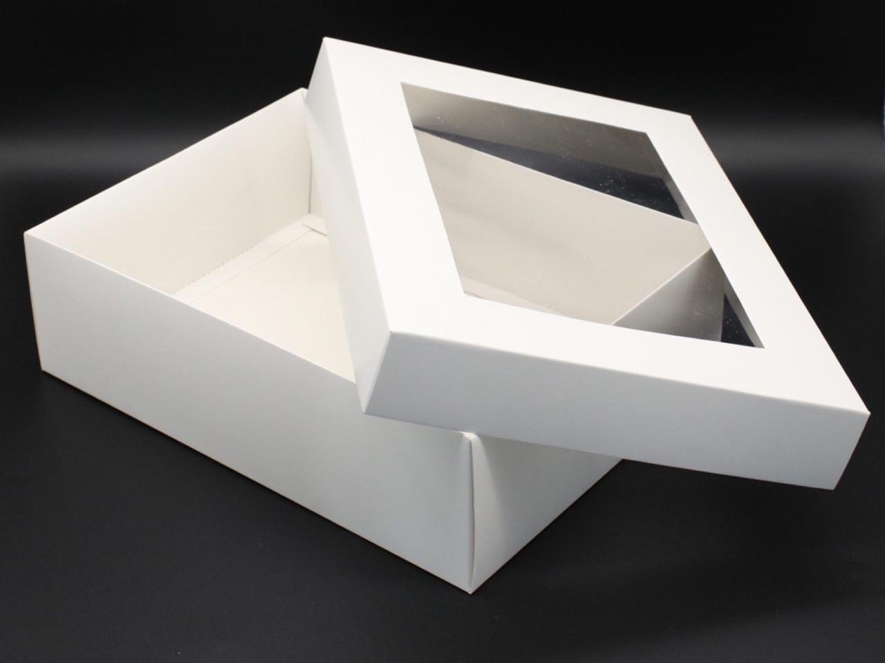 Коробка подарочная сборная с окошком на крышке 30х23х9 см Белый (OA-8) - фото 4 Коробка подарочная сборная с окошком на крышке 30х23х9 см Белый (OA-8) - фото 4