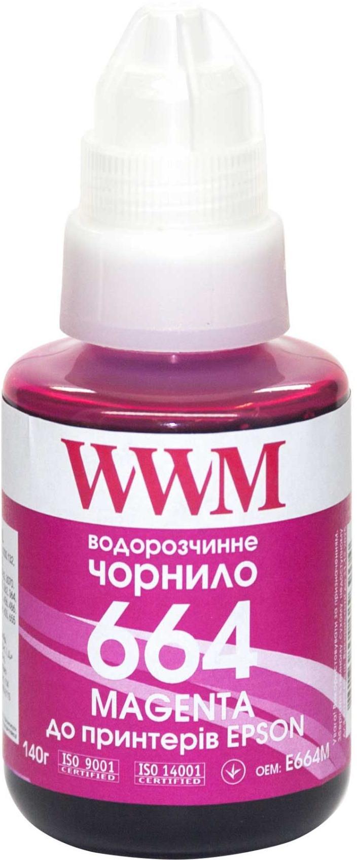 Чорнило для принтера WWM E664M водорозчинне для Epson L110/L210/L300 140 г Magenta (29163617)