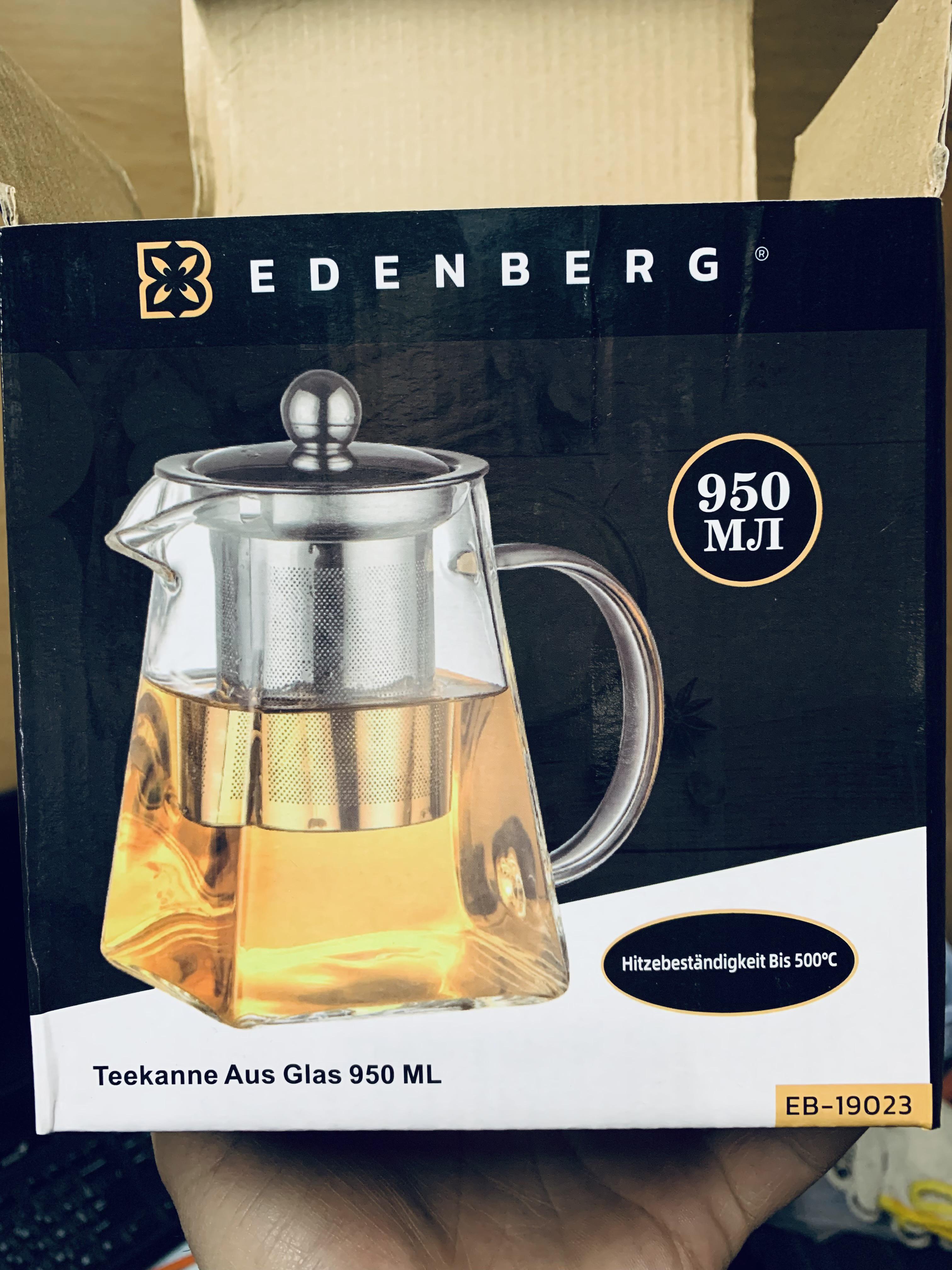 Чайник Edenberg скляний заварювальний 950 мл (ЕВ-19023) - фото 9 Чайник Edenberg скляний заварювальний 950 мл (ЕВ-19023) - фото 9