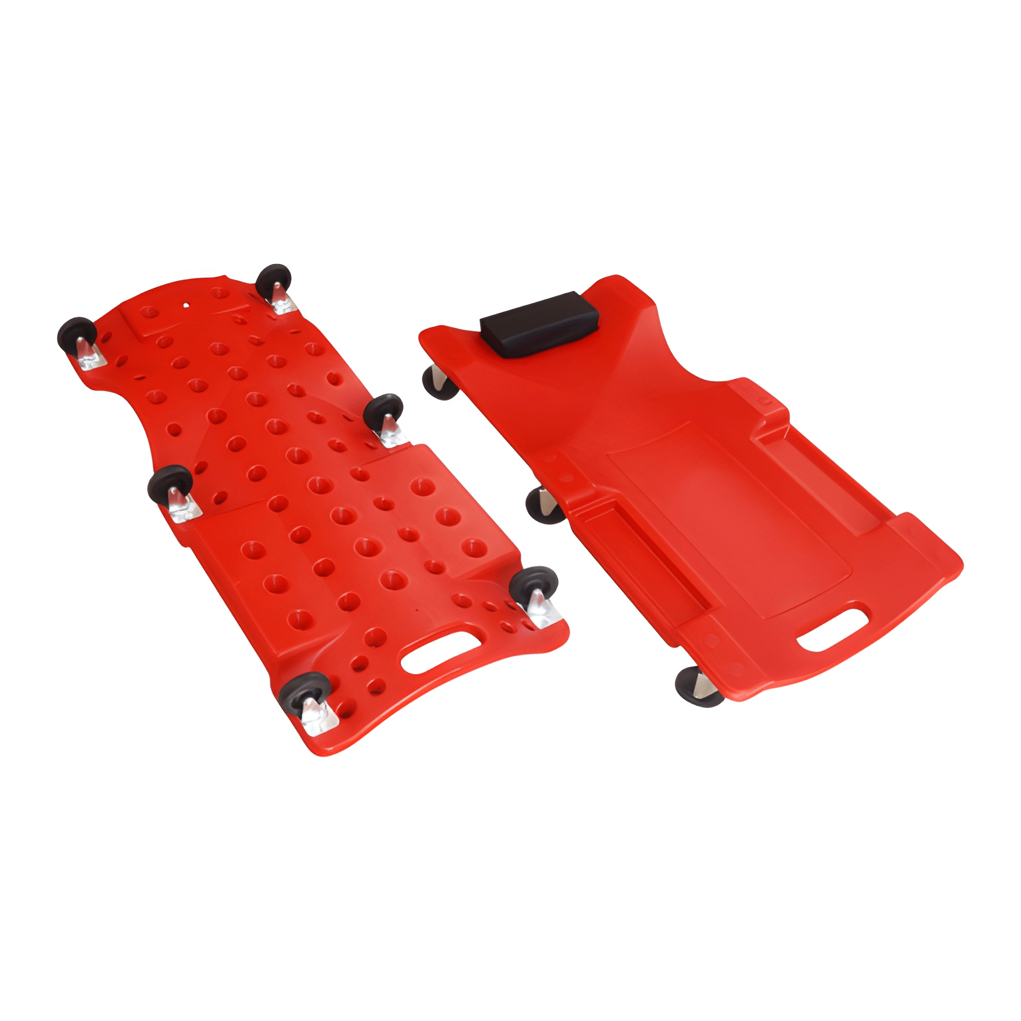 Лежак підкатний пластиковий Helper HP-1023 40" Червоний на колесах