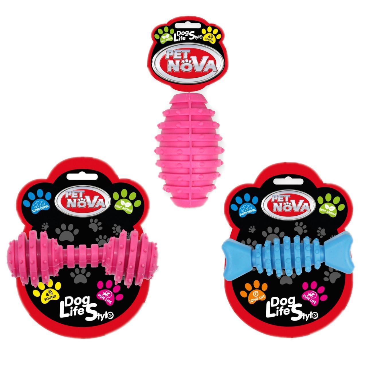 Набор игрушек для собак PetNova Массажная косточка (TPR-DENBONE)