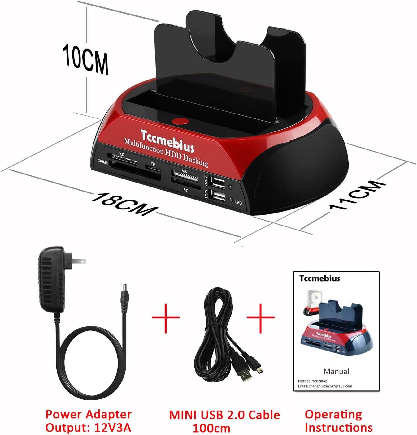 Док-станція для жорстких дисків Tccmebius TCC-S862-US USB 2.0 2 слоти зчитування карт пам'яті - фото 3