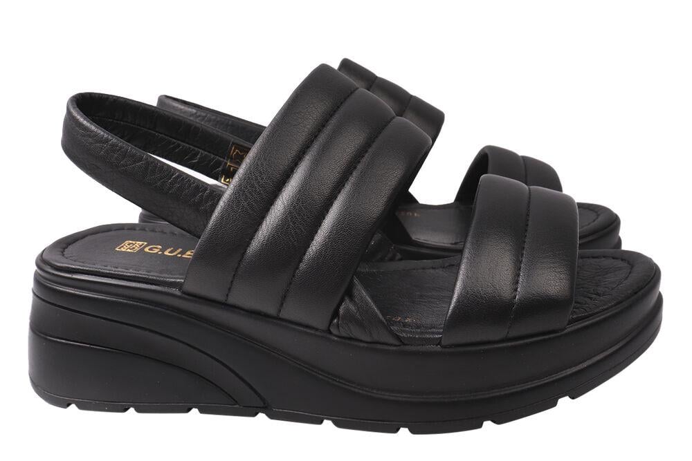 Босоножки женские Guero из кожи на платформе с открытой пятой р. 38 Черный (429-21LBC)