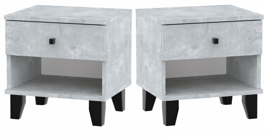 Тумба прикроватная комплект 2 шт. Компанит ПКТ-10 Ателье светлый (26654119) - фото 1