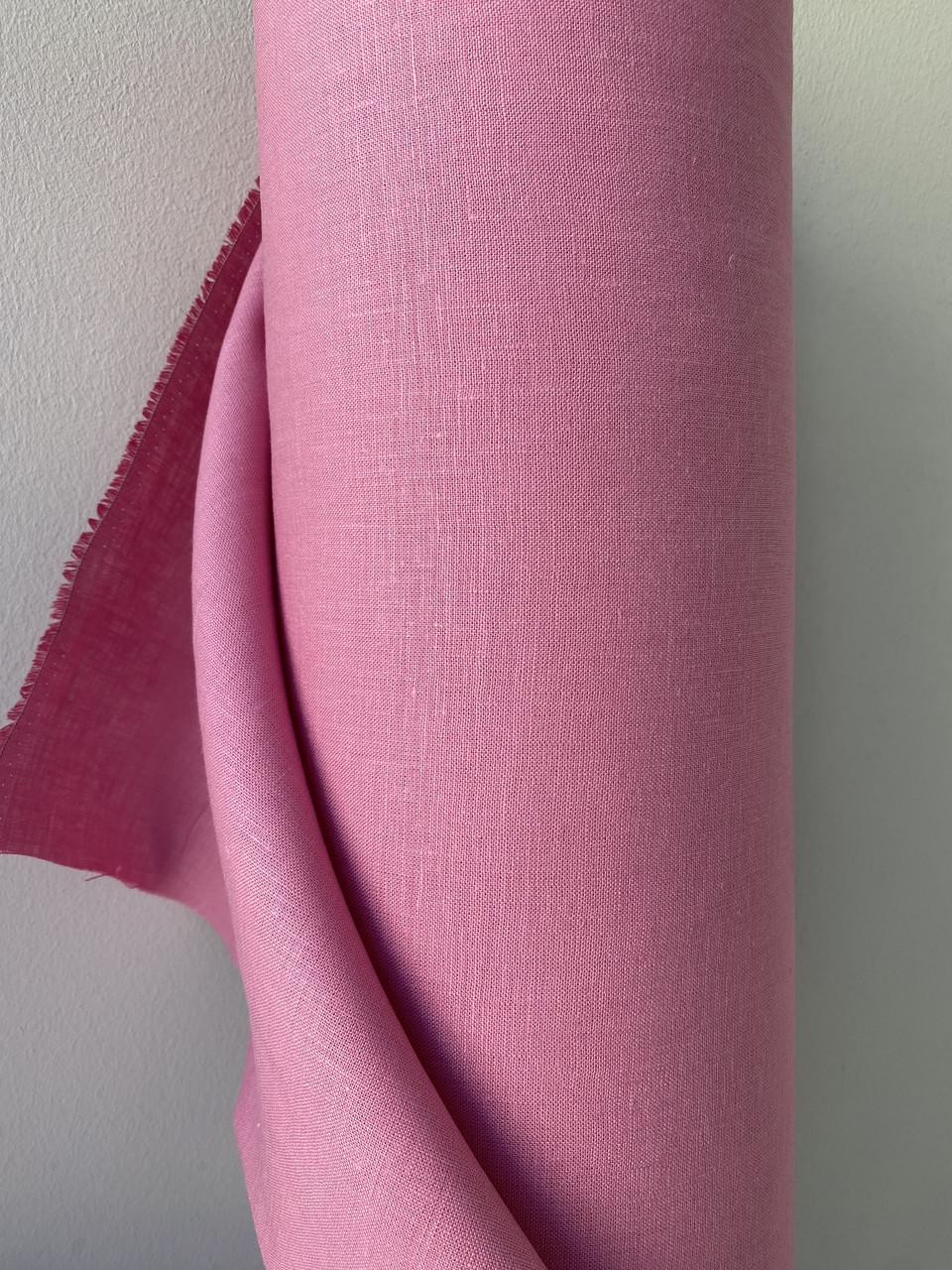 Ткань LINEN PLUS 100% лен 150 см 439 Розовый - фото 9