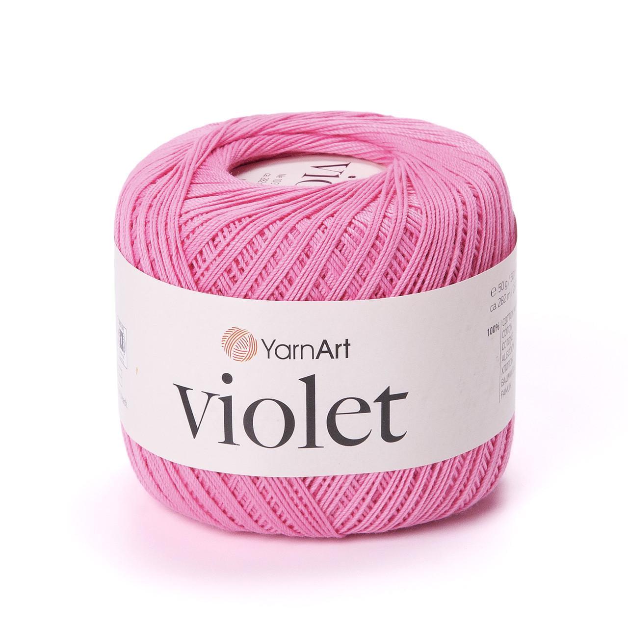 Пряжа YarnArt Violet хлопок мерсеризированный 50 г Малина №5001 (3045090959)