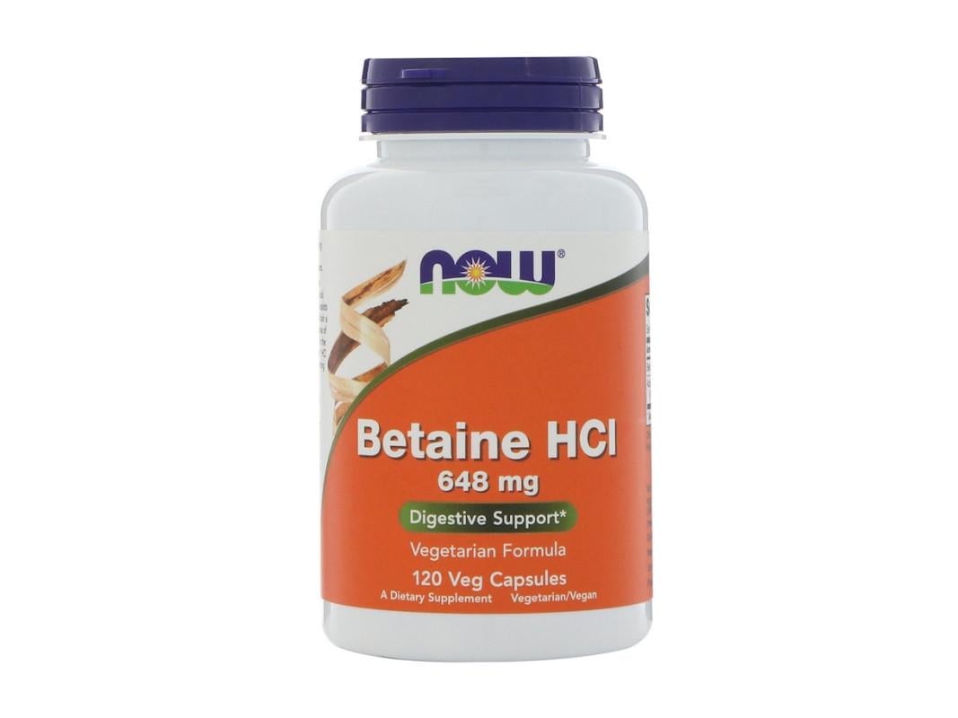 Бетаина гидрохлорид Betaine HCL Now Foods 648 мг 120 капсул